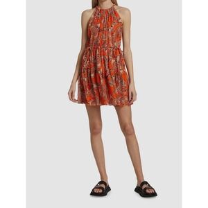 Floral Halter Pleated Dress - Tropical Resort Size 6
